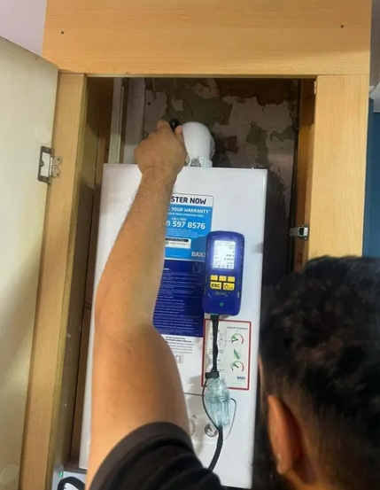 Boiler service in progress