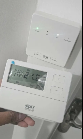 EPH wireless thermostat installed