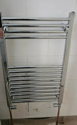 Chrome heated towel rail